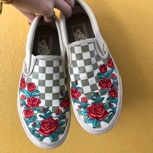Limited edition floral checkered Vans